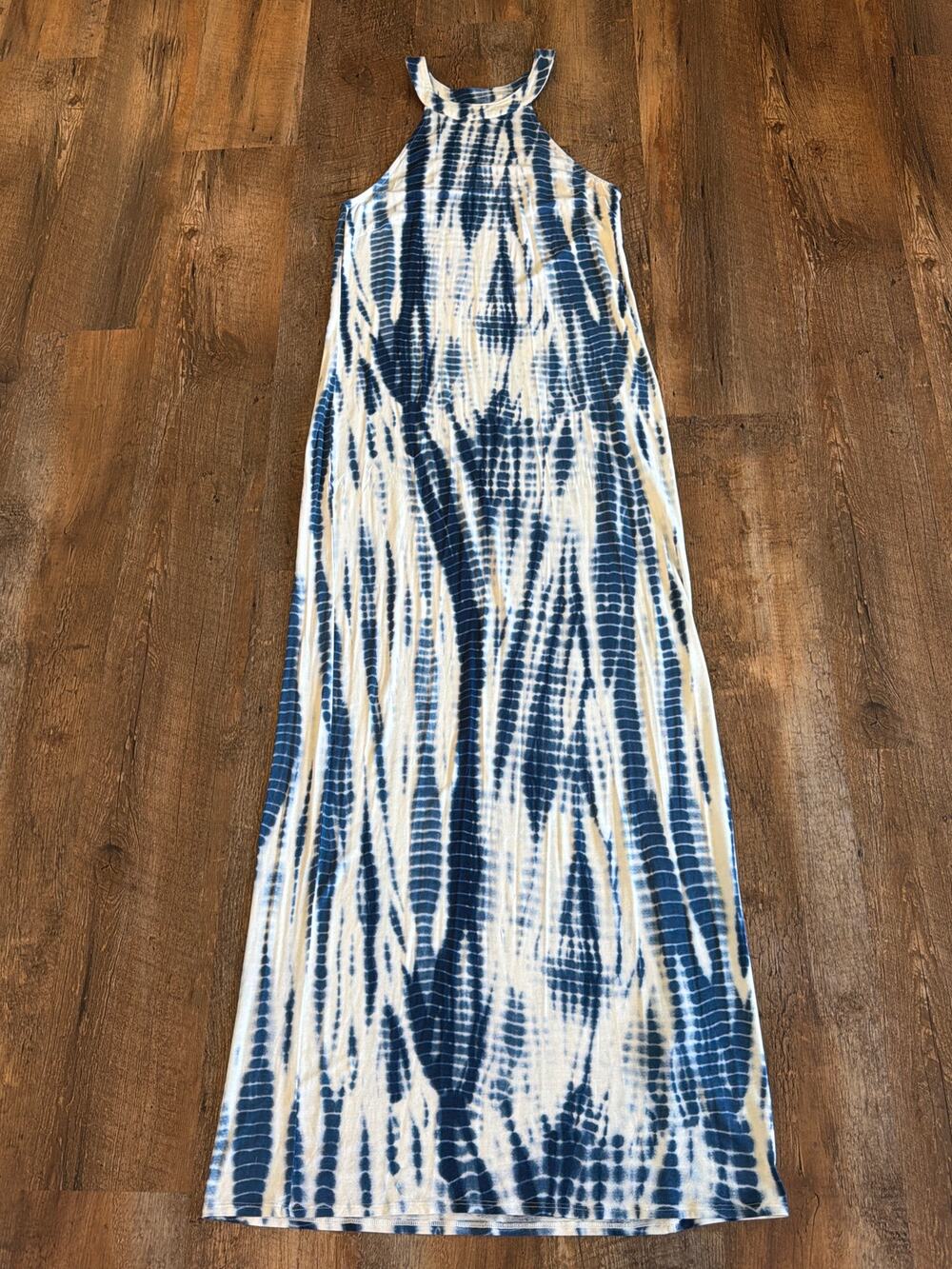 Divided by H&M halter style maxi dress blue tie-dye M